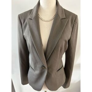 Express blazer classy stylish form fitting size 6 color is grayish olive green